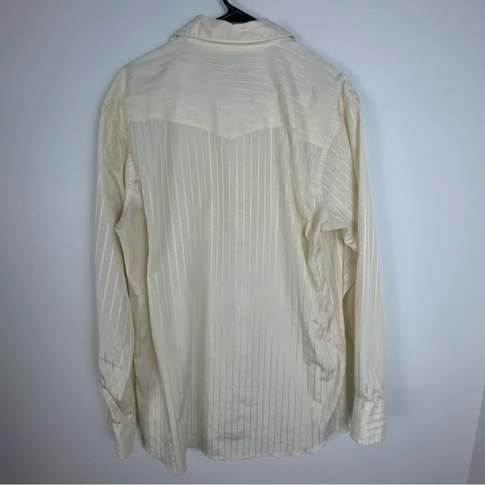 Vintage Wrangler Dressy Snap Button Shirt‎ Sheer Long Sleeve Western Cowboy XL - Picture 2 of 9